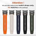 Compatible with Samsung Galaxy Watch 8 Strap 40mm 44mm/Galaxy 8 Classic 46mm TPU Rugged Straps Breathable No Gap Waterproof Replacement Soft Band (Black and Orange) gallery image