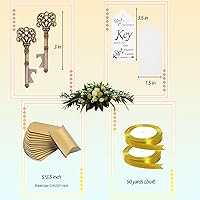 Vista 2 de Aokbean 50 juegos de abrebotellas con llave de esqueleto con caja de dulces, recuerdos de fiesta de boda, recuerdo para invitados, tarjeta de regalo