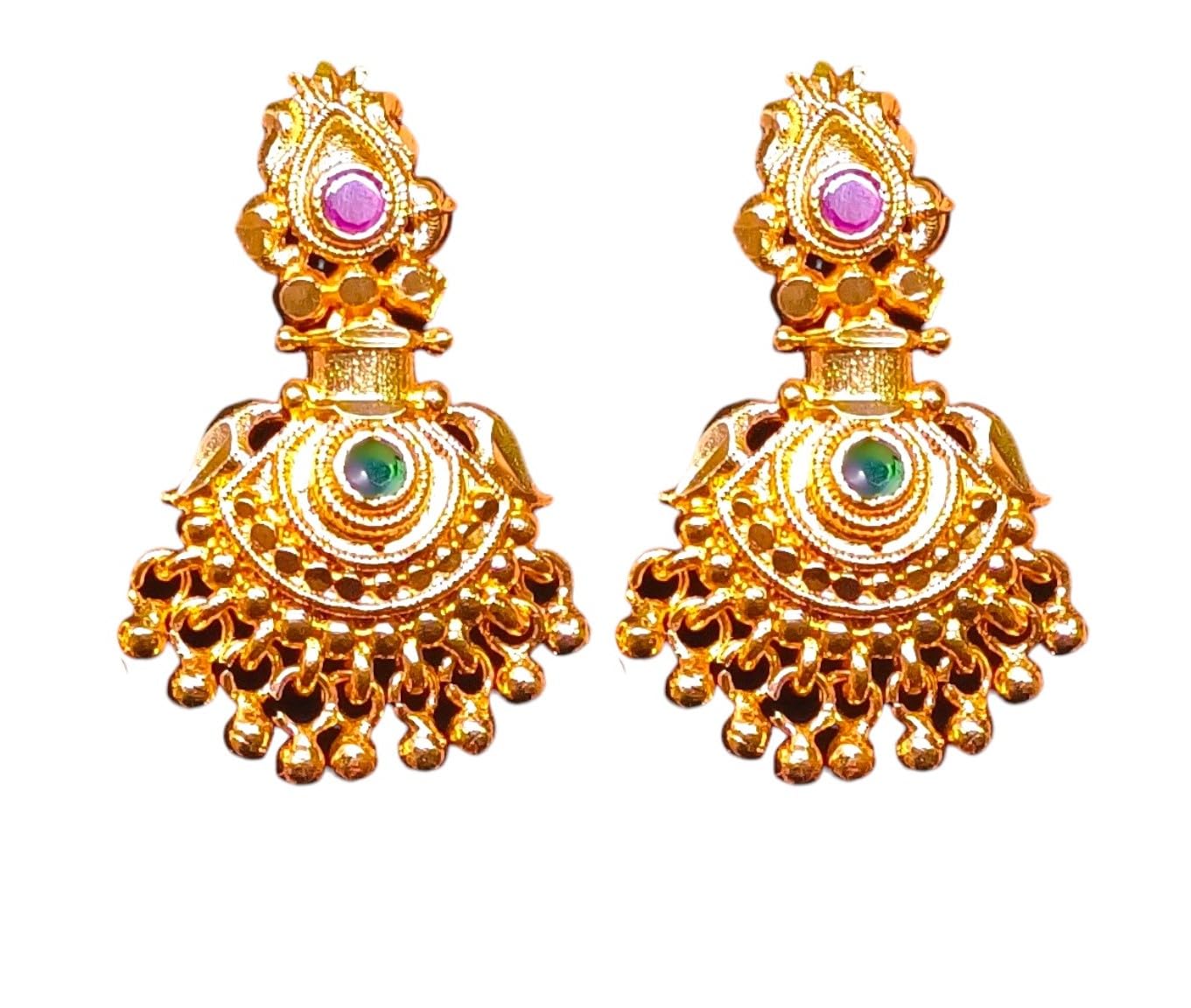 NANDANA COLLECTIONS ONE GRAM GOLD PLATED EARRING GOLD CHANDBALI STUDS IMPON (B0DD7SCD7T) Amazon Price History, Amazon Price Tracker