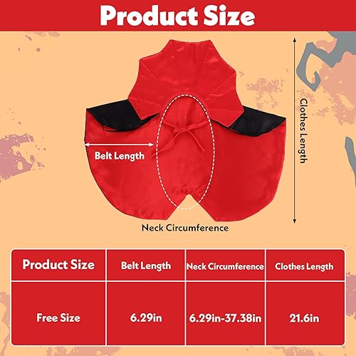 Halloween Vampire Cloak Costume, Stand-Collar Pet Cape Wizard Outfit Costume, Witch Cosplay Apparel Supplies Accessories for Small Medium Cats Dogs Animals Party