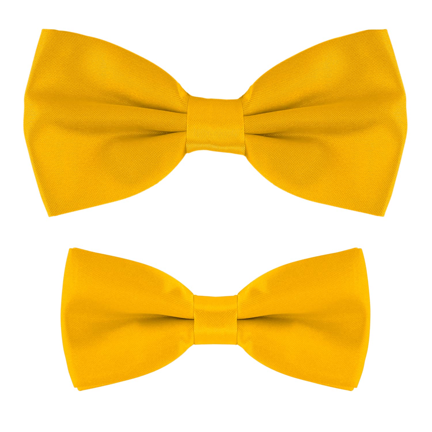 MASADA Father & Son matching set of bowties, pre-tied and smoothly adjustable - Yellow