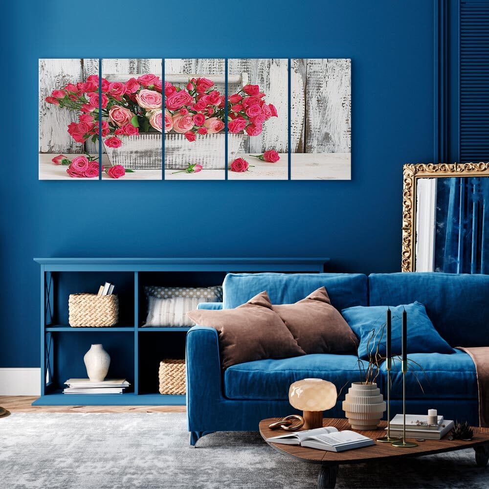 Tableau Déco Fleurs Sur Toile 90x60 Cm | Impression Numérique, Cadre En Bois Inclus, Prêt à Accrocher, Pour Salon Ou Chambre - 2