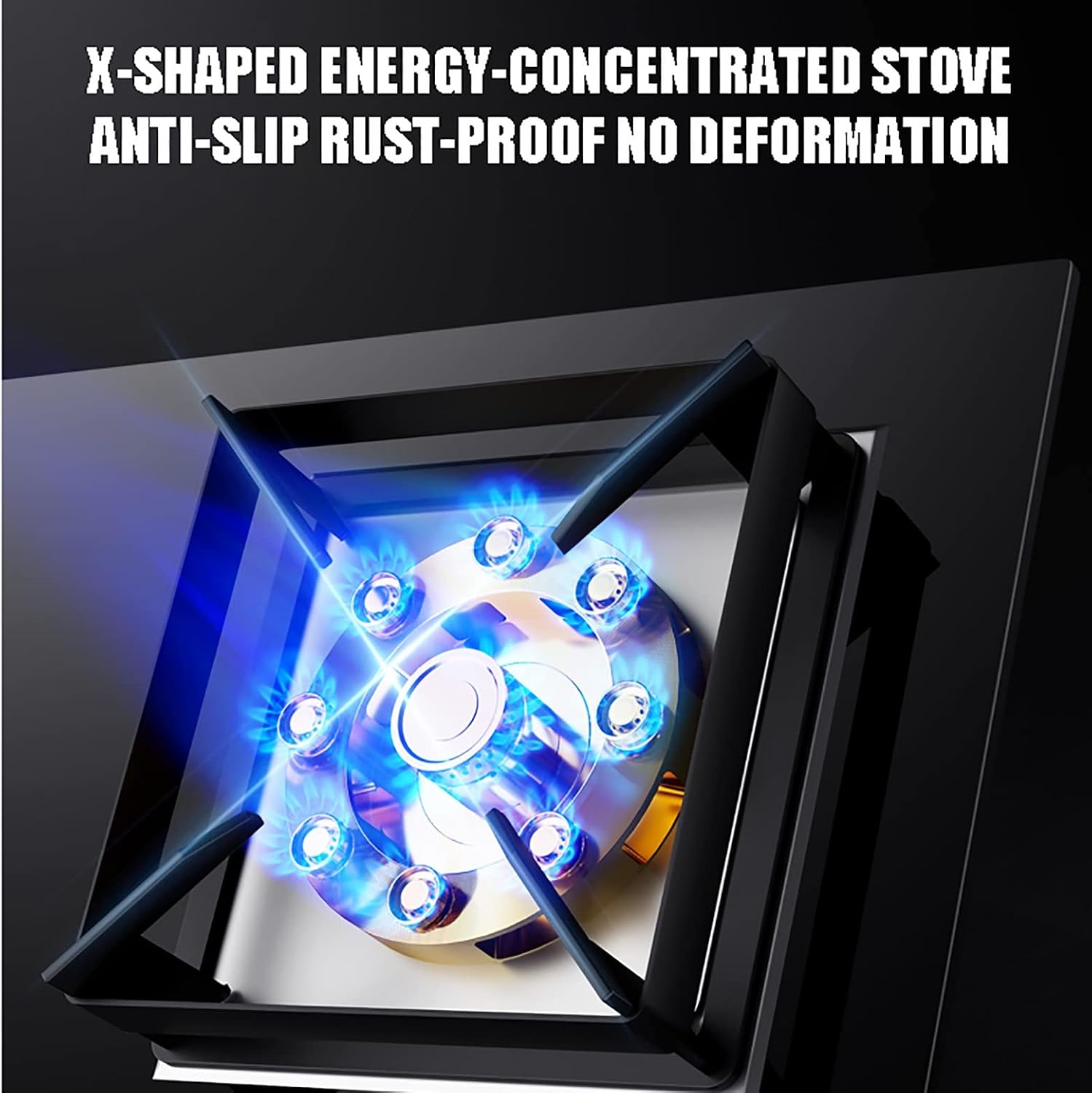Upgrade Gas Stove Gas hob 71cm Built-inGas hob 5.2kW Nine Cavity Fierce Fire Burner Stainless Steel Or Black Tempered Glass Gas Cooktop Cast Iron Pan Support 99 Minutes Timer NG/LPG Conver