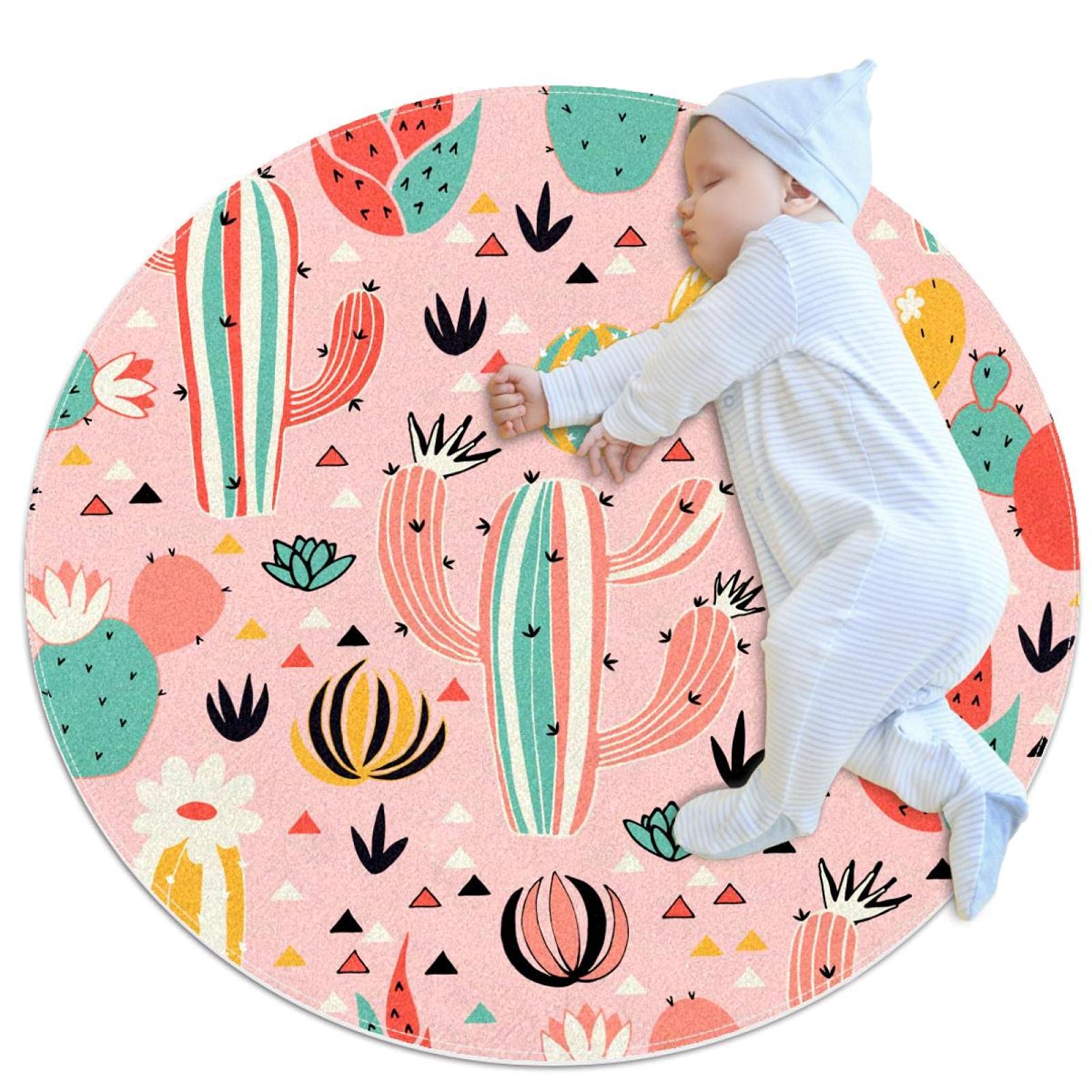 Tapis de jeu enfants JDEZ tapis rond coloré pour chambre et tipi