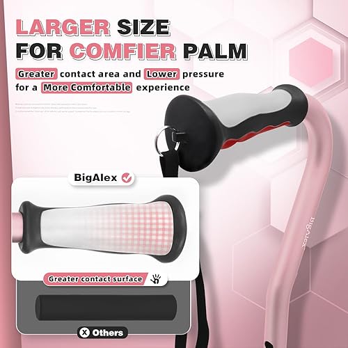 Miniatura 4 de BigAlex Bastón plegable para hombres y mujeres, barra de estabilidad ajustable para movilidad, resistente, plegable, ligero, ayuda de viaje portátil