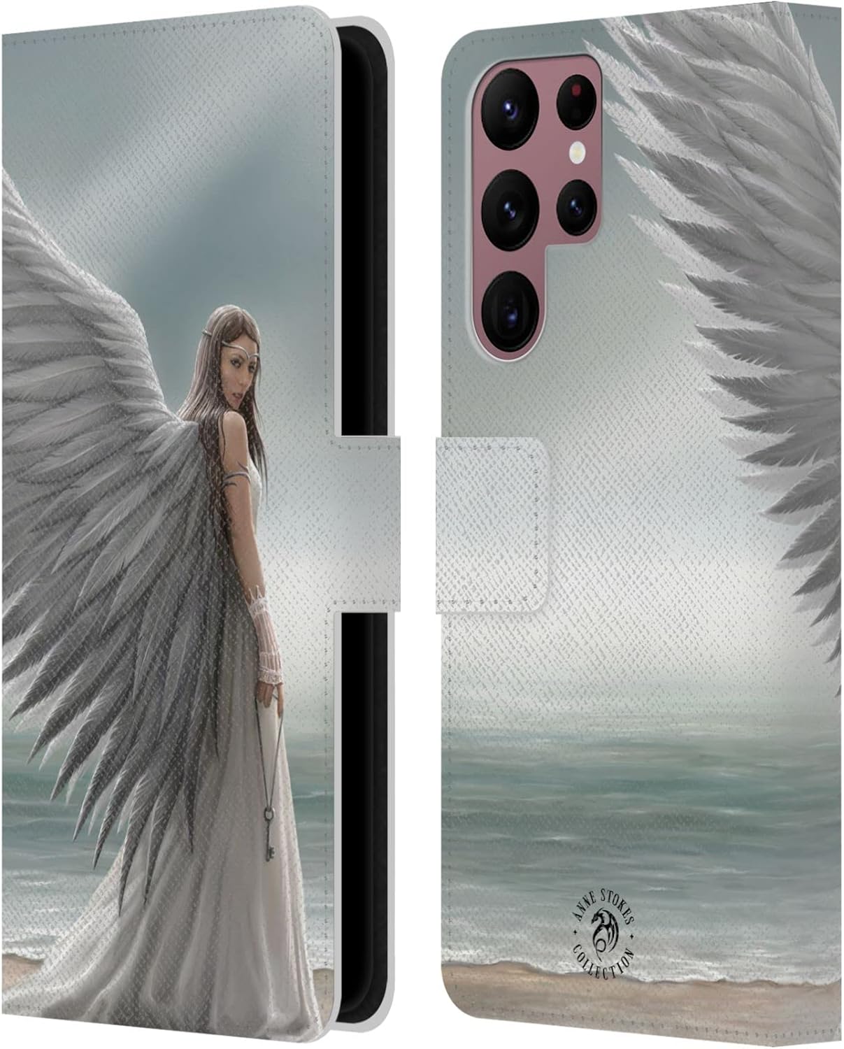 Head Case Designs Officially Licensed Anne Stokes Lost Soul Angels Leather Wallet Case Compatible with Samsung Galaxy S22 Ultra 5G