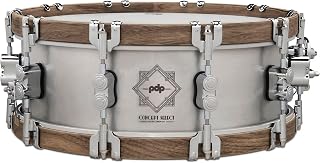 Pacific Drums Concept Select Metal Snare, 35,6 x 12,7 cm, 3 mm aluminium/obręcze orzech | Solidny korpus i obręcze