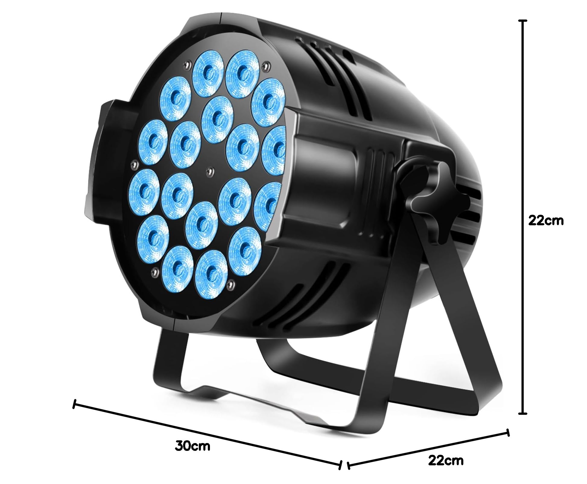 U`King 18 x 15W Foco Par RGBW 4 en 1 LED, Luz de Escenario para Iluminación de Escenario con DMX 8CH para Iluminación de Escenario, Fiesta, Club Nocturno, Compatible con Bodas