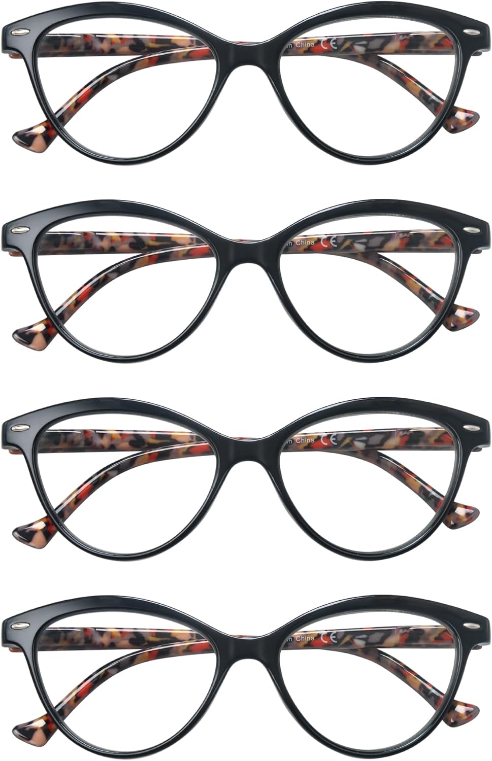 HEEYYOK Women Reading Glasses 4-Pack,Cateye Readers Glasses Small Face Comfort Spring Hinge 0.50 - Image 2