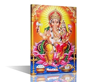 ガネーシャ　油画 Amazon.co.jp: ガネーシャ神 キャンバス ウォールアート