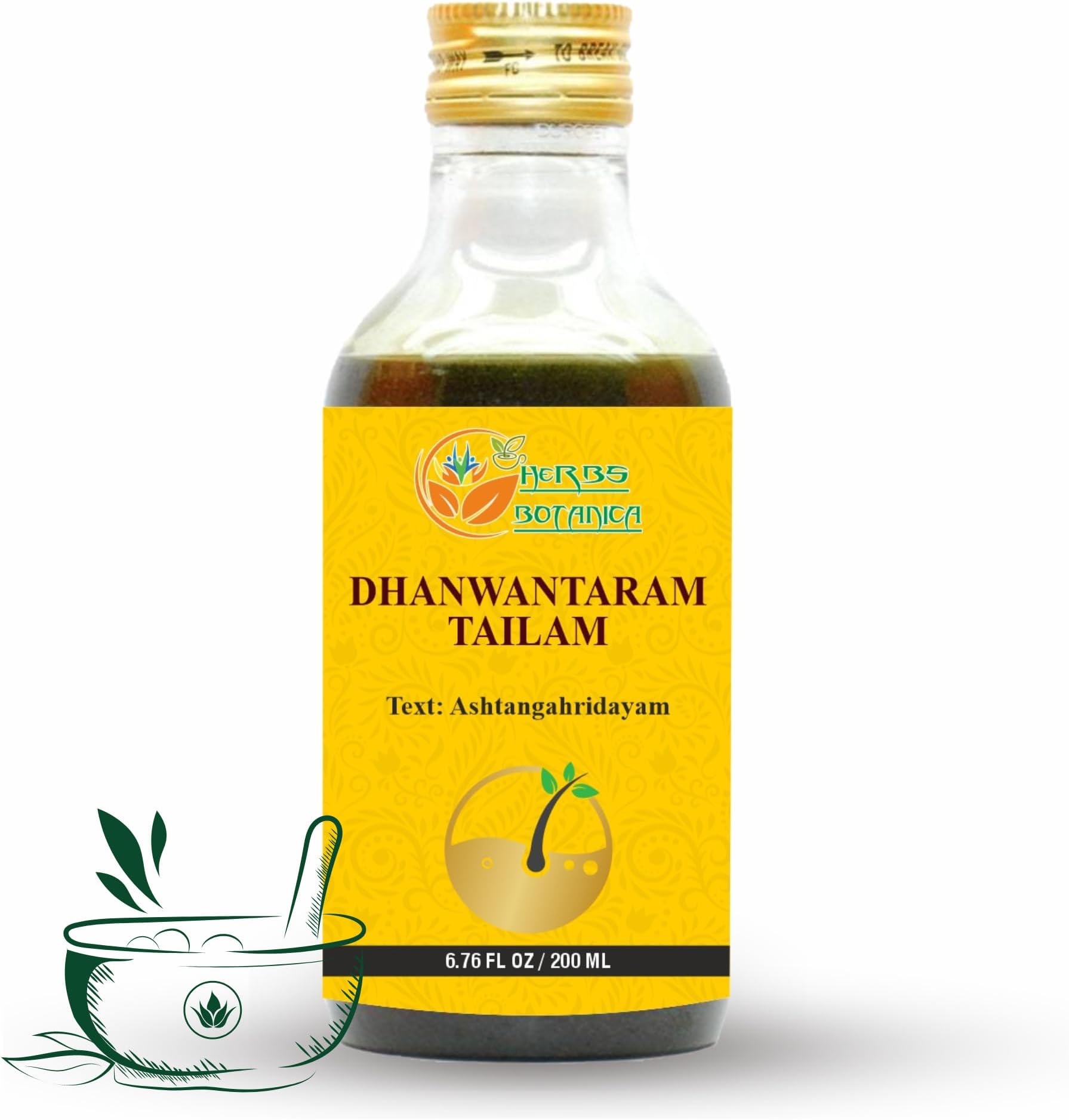 Dhanwantharam Thailam Oil for Massage Oil, Support Overall Relaxation, Prevent Stretch Marks, Moisturizes Skin, Natural Strength After Delivery 200 Ml