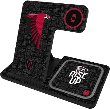 Keyscaper Black Atlanta Falcons 3-in-1 Charging Station