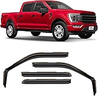 Voron Glass In-Channel Rain Guards for Ford F-150 2021-2026 SuperCrew - Durable Window Deflectors, Vent Visors, 4pc Set