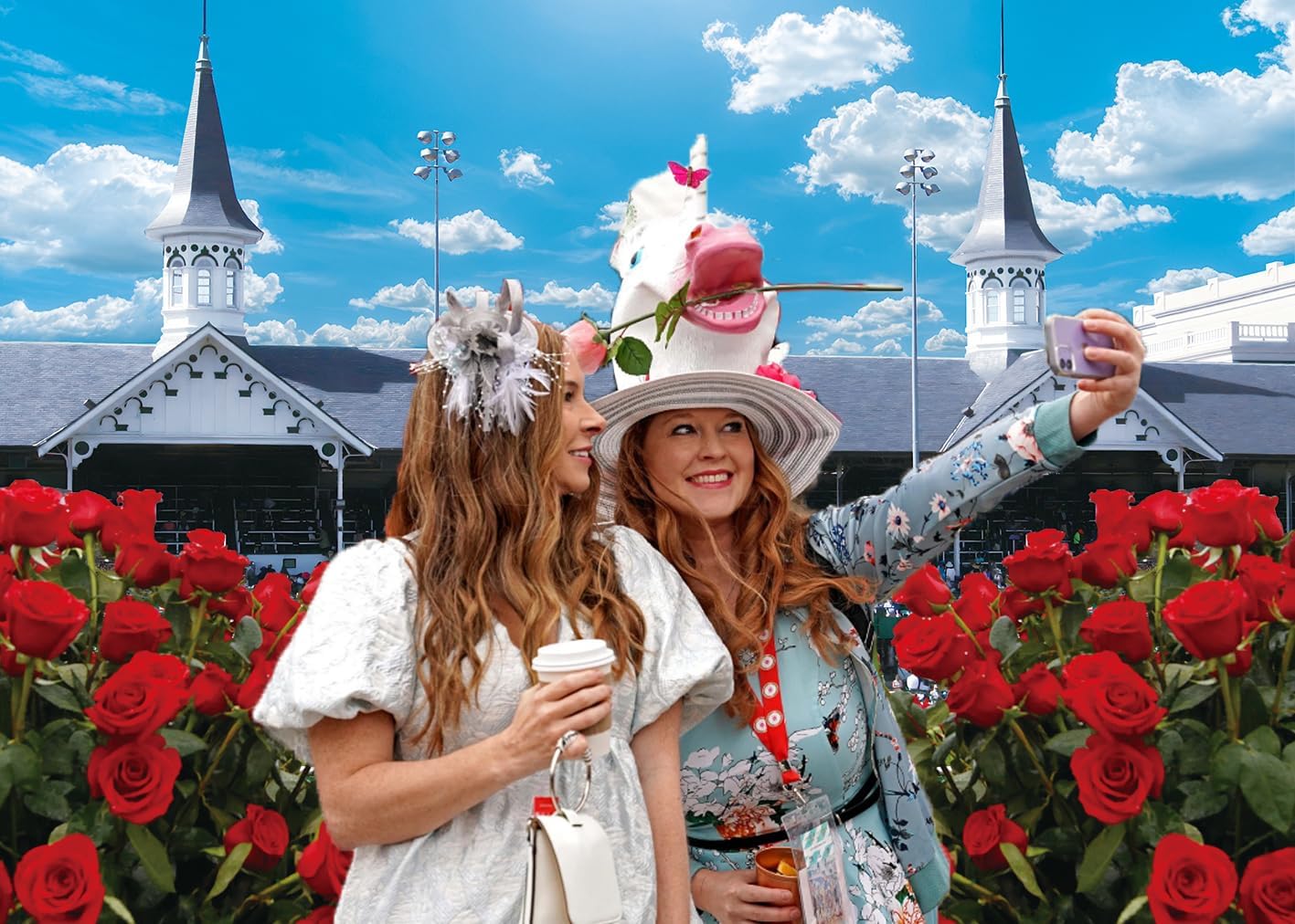 Rose Garden Racecourse Photography Background Run for The Roses Banner for Horse Racing Themed Celebratory Party Decorations Supplies (120x96 inch (10x8FT))