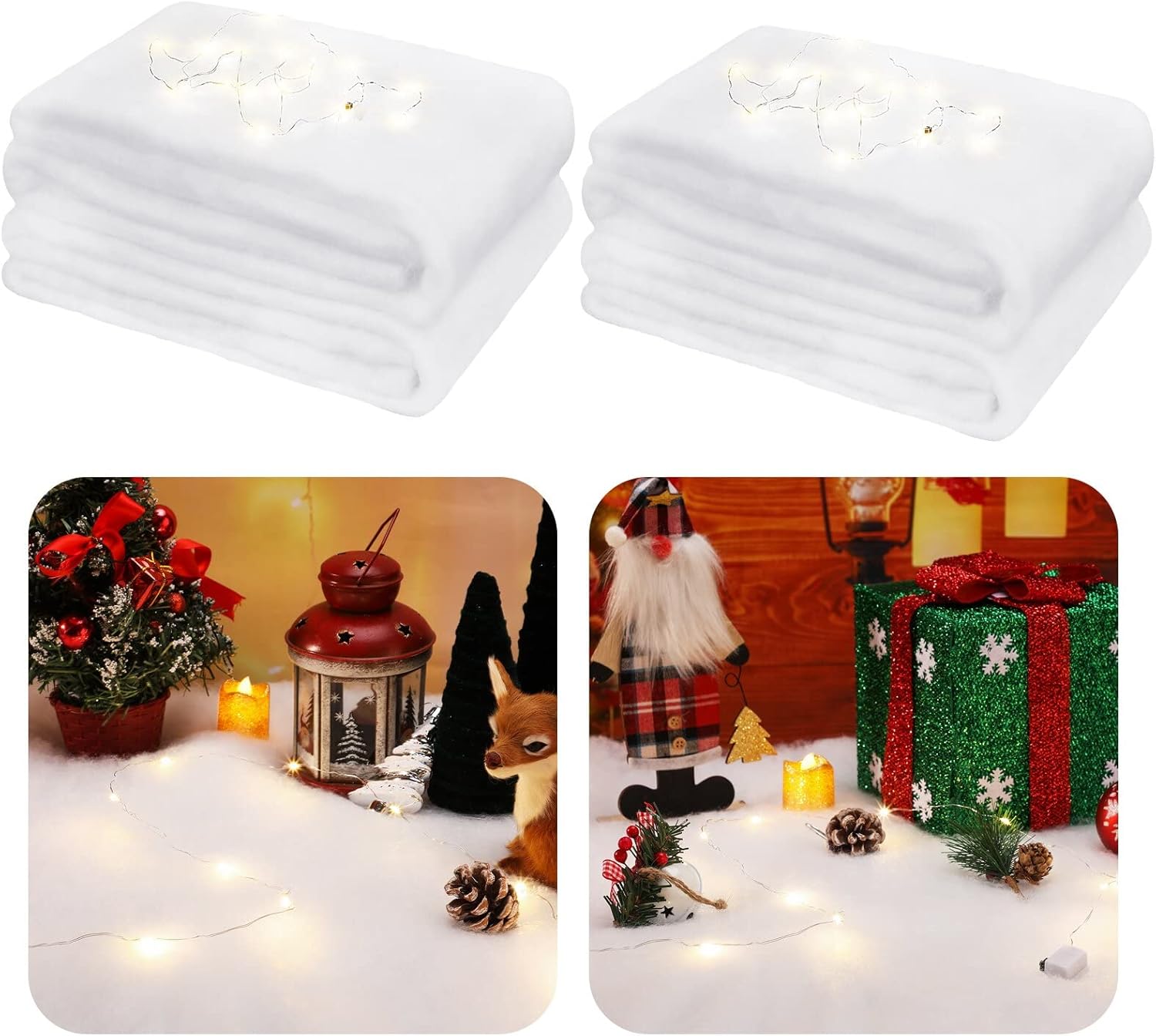 Christmas Fake Snow Blankets 2.3 x 6.6 Ft Snow Blanket Roll