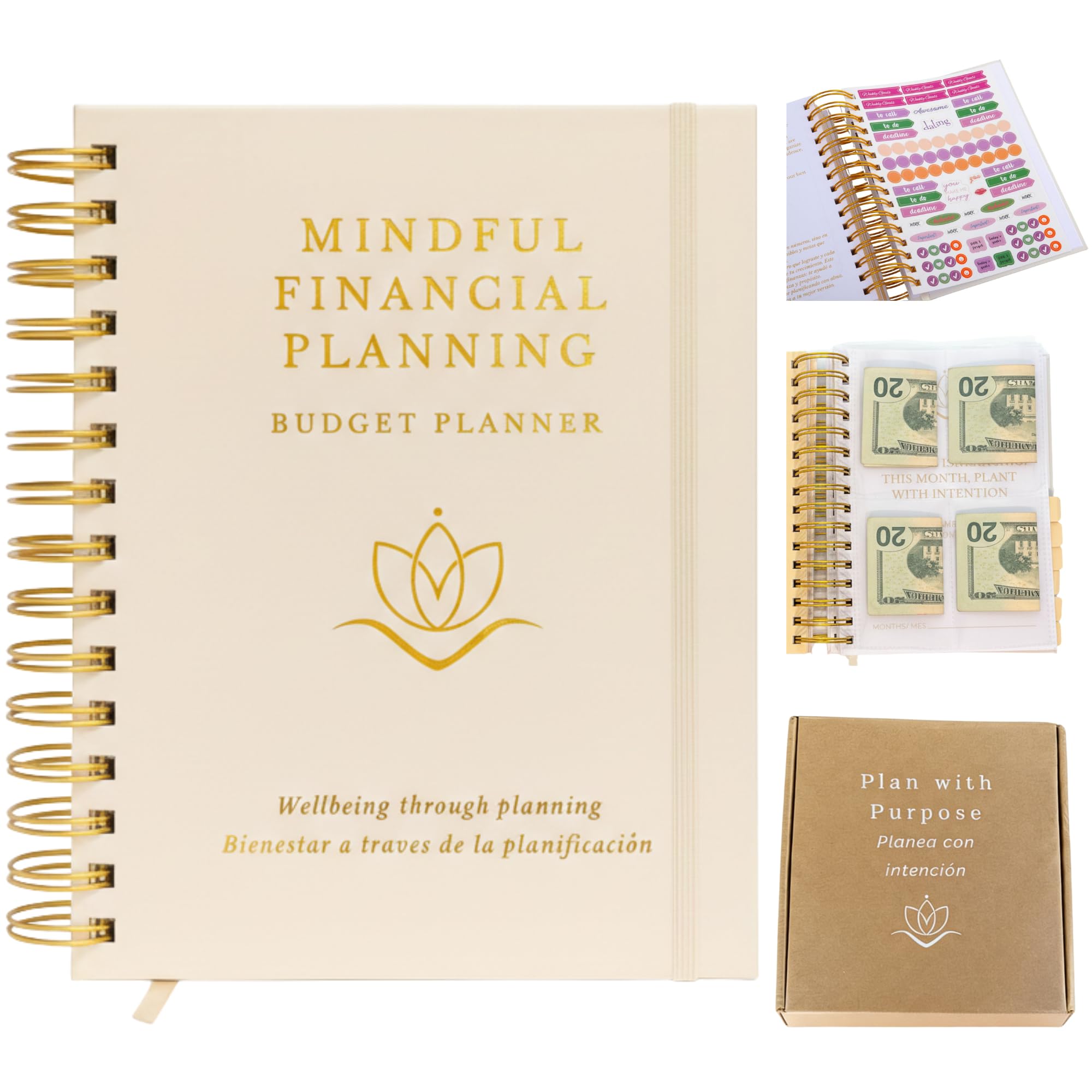 Photo 1 of 2-in-1 Budget Planner & Money Saving Binder, A5 Wide, Bilingual (ES/EN)