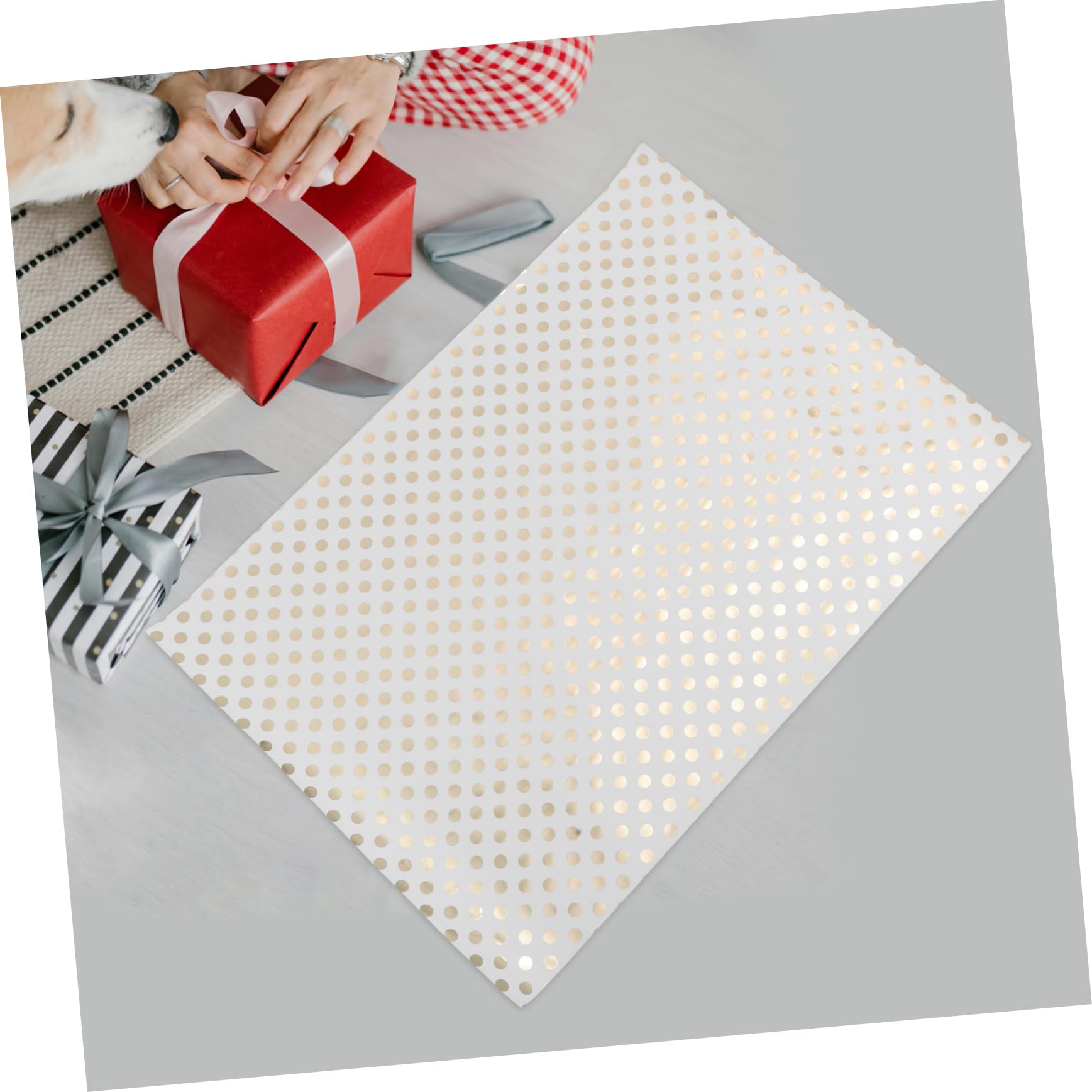 Goldenes Geschenkpapier 8 Stück Pack, Reißfestes Dickes Papier | Elegantes Design für Feiern und Babyparty, Große Bögen, Luxuriöse Optik