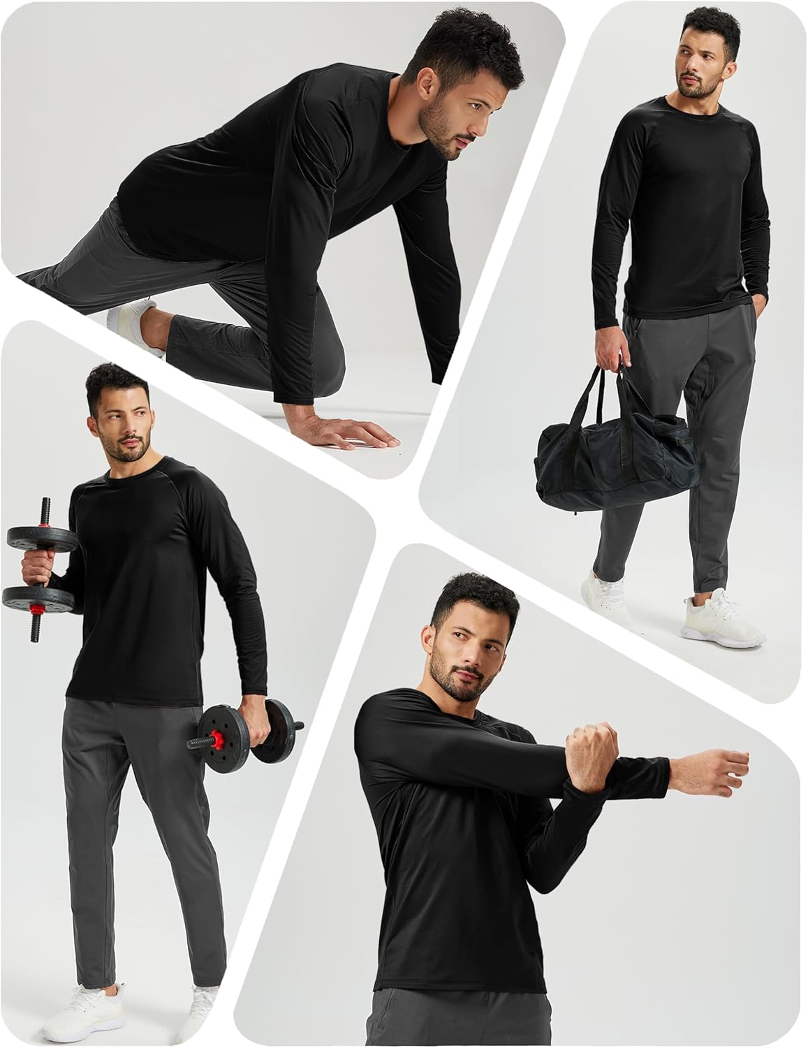 Mens Thermal Long Sleeve Shirt Base Layer Cold Weather Fleece Lined Underwear Tops Winter Undershirt - Image 6