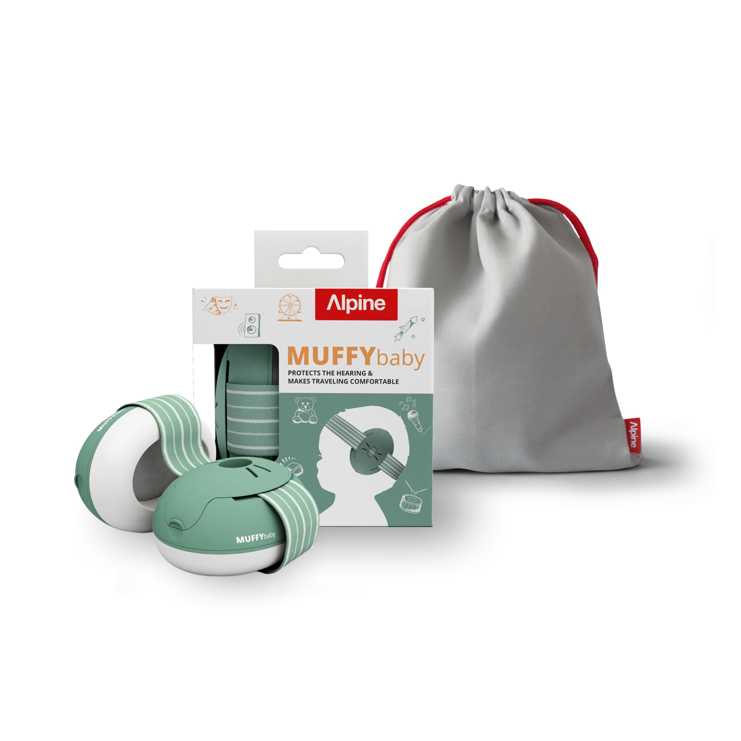 Alpine Muffy Baby Ear Protection for Babies and Toddlers up to 48 Months - CE & ANSI Certified - Noise Reduction Earmuffs - Comfortable Baby