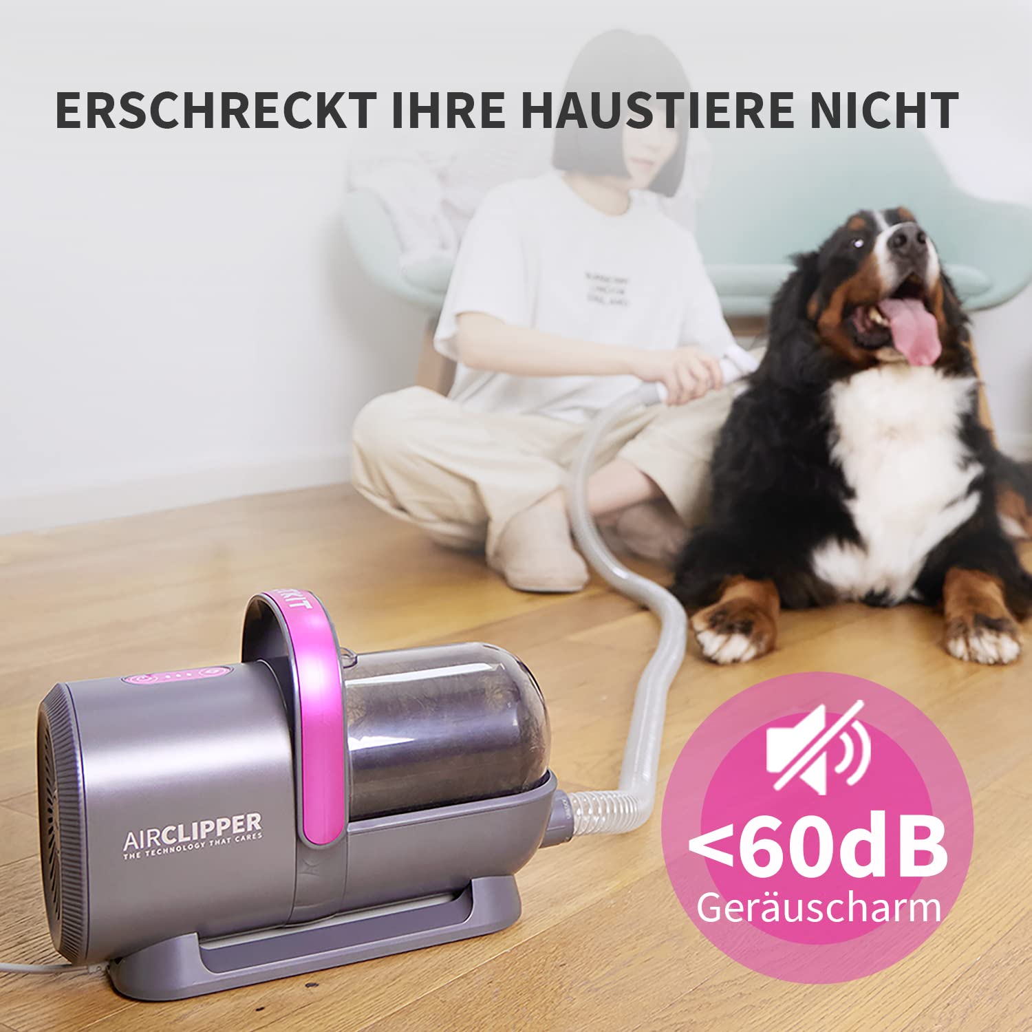 PETKIT Hundeschermaschine mit Staubsauger, 5 in 1 Profi Haustierpflegeset, Leise Schermaschine Hund Katze Tierhaarschneidemaschine, Professioneller Hundehaarschneidemaschine, 1.5L
