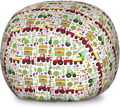 Miniatura 217 de Lunarable Silla de almacenamiento para adolescentes, coloridos patines de estilo retro, para actividades juveniles, para niñas y niños, divertido