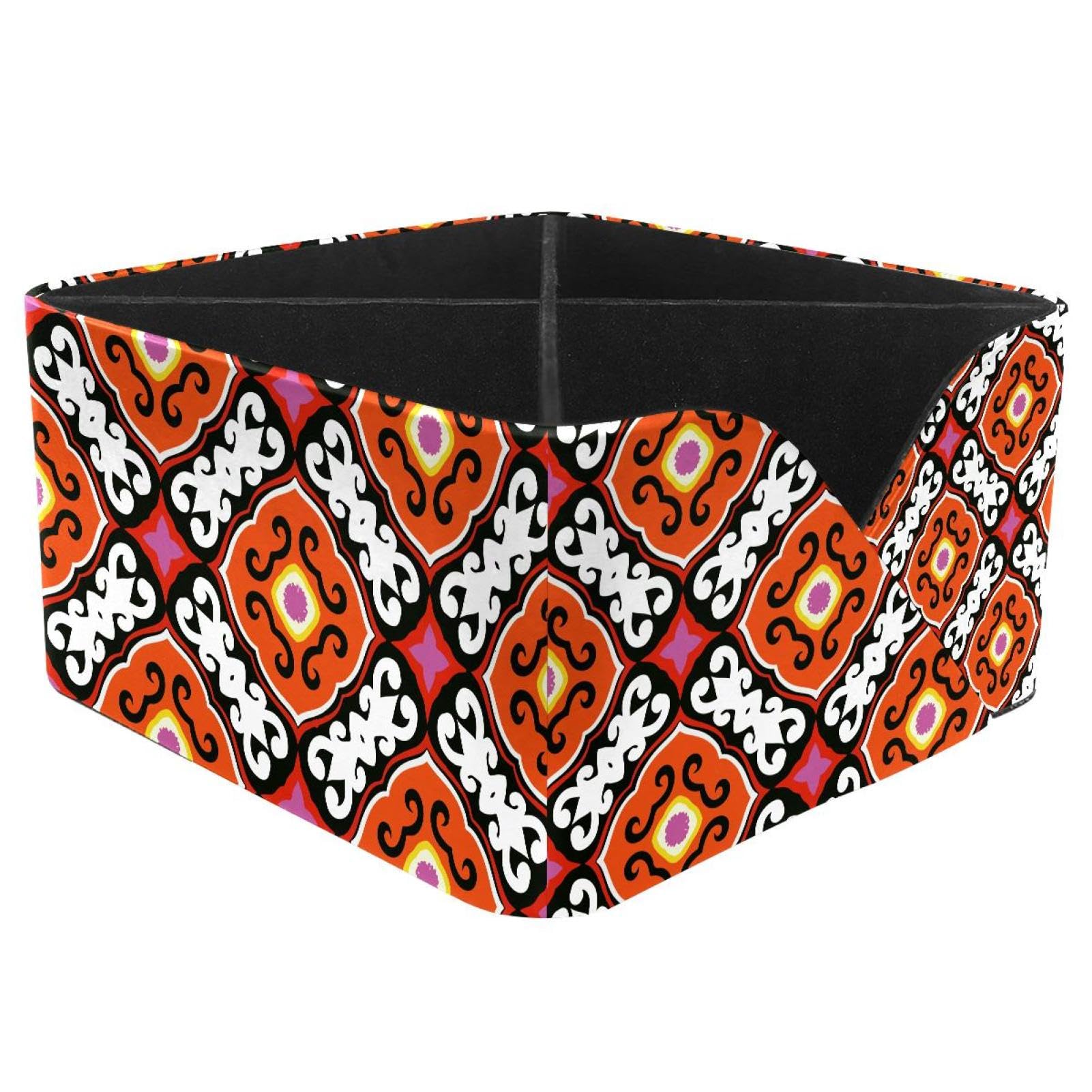 KengjuTesu Ethnic Aztec Desktop Organizer Pen Holder, Rectangular Pencil Cup for Office, Study and Makeup Stations