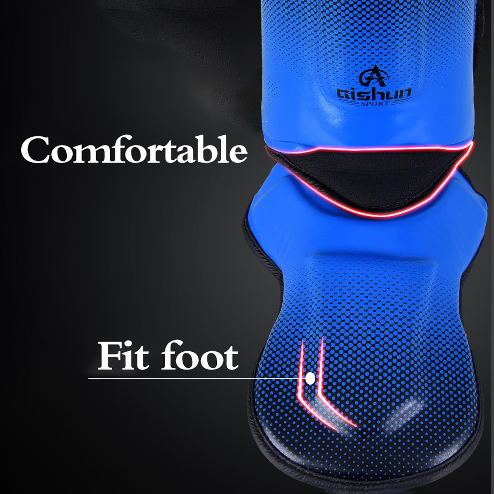 Piedi Protezione Shin Guard,Parastinchi da Boxe,Parastinchi per Arti Marziali,MMA Arti Marziali Protettivo Parastinchi,Traspiranti,per Allenamento Sparring,Arti Marziali Boxe Karatè
