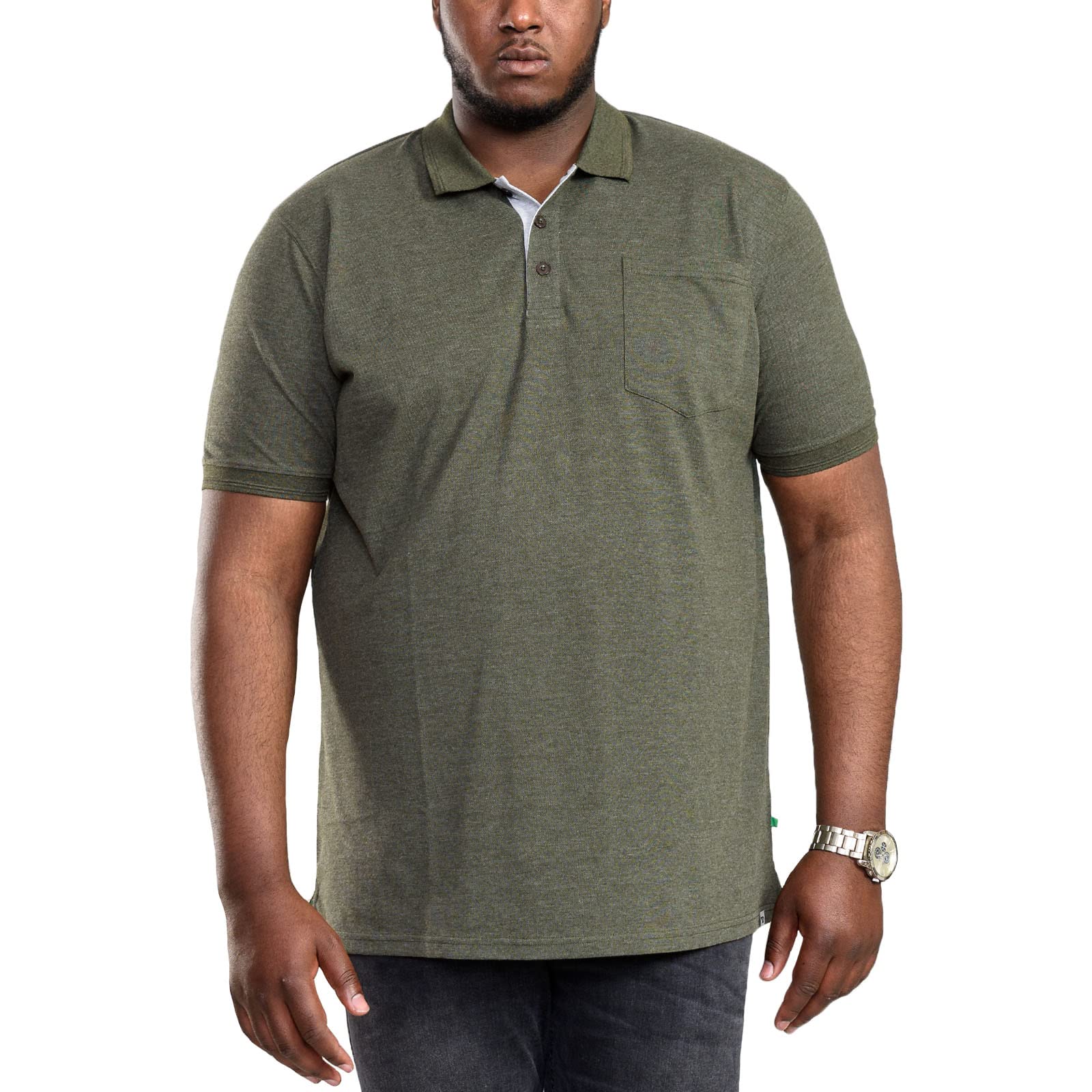 D555 Grant Pique Polo Shirt, Khaki Marl, Size 6Xl, Men