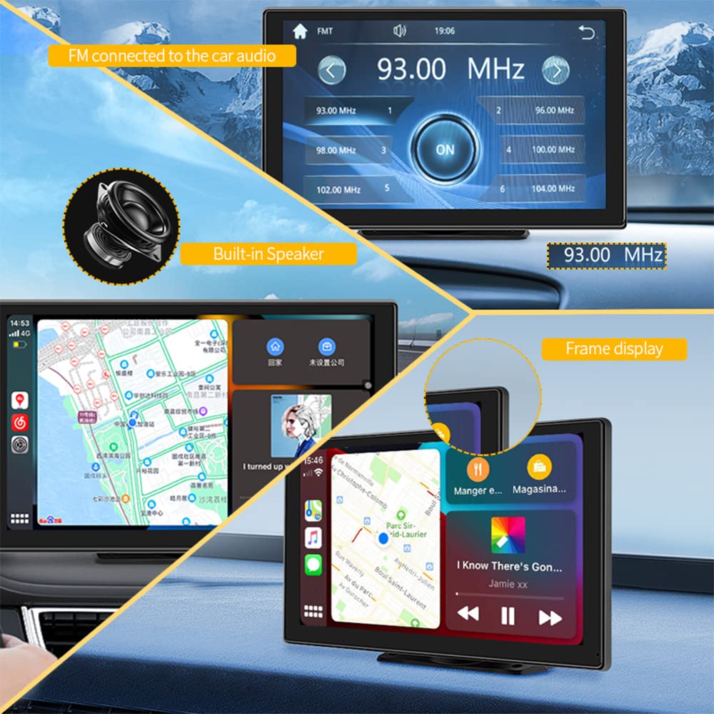 Amazon.co.jp: ポータブルカープレイスクリーン無線Carplay & Android 