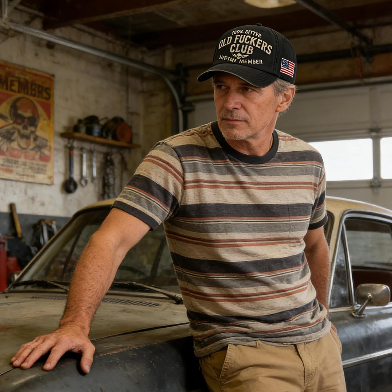 Old Fuckers Club Distressed Vintage Baseball Cap Embroidered 100% Bitter Lifetime Member Adjustable Distressed Hat - Image 6