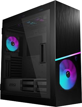 MSI MPG SEKIRA 500X Full Tower Gaming Computer Case Black, 3X 200mm ARGB + 1x 200mm + 1x120mm ARGB Fan, 8 Channel ARGB Hub, USB Type-C, Tempered Glass, MSI Center, E-ATX, ATX, mATX, Mini-ITX