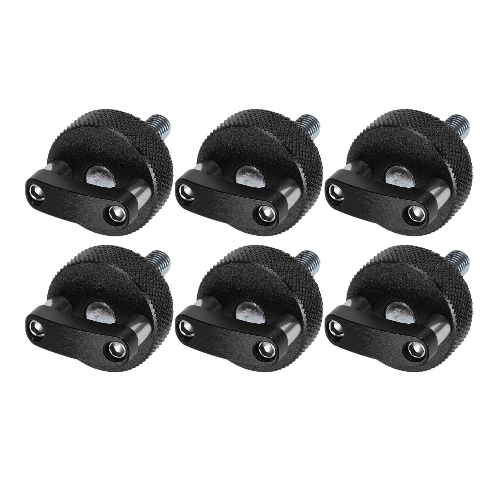 Universelle Billet-Aluminium-Hardtop-Schnellverschluss-Rändelschraube, 6 Stück Hardtop-Schrauben mit Integriertem D-Ring für Wrangler JK JT 2007 Bis 2018 (BLACK)