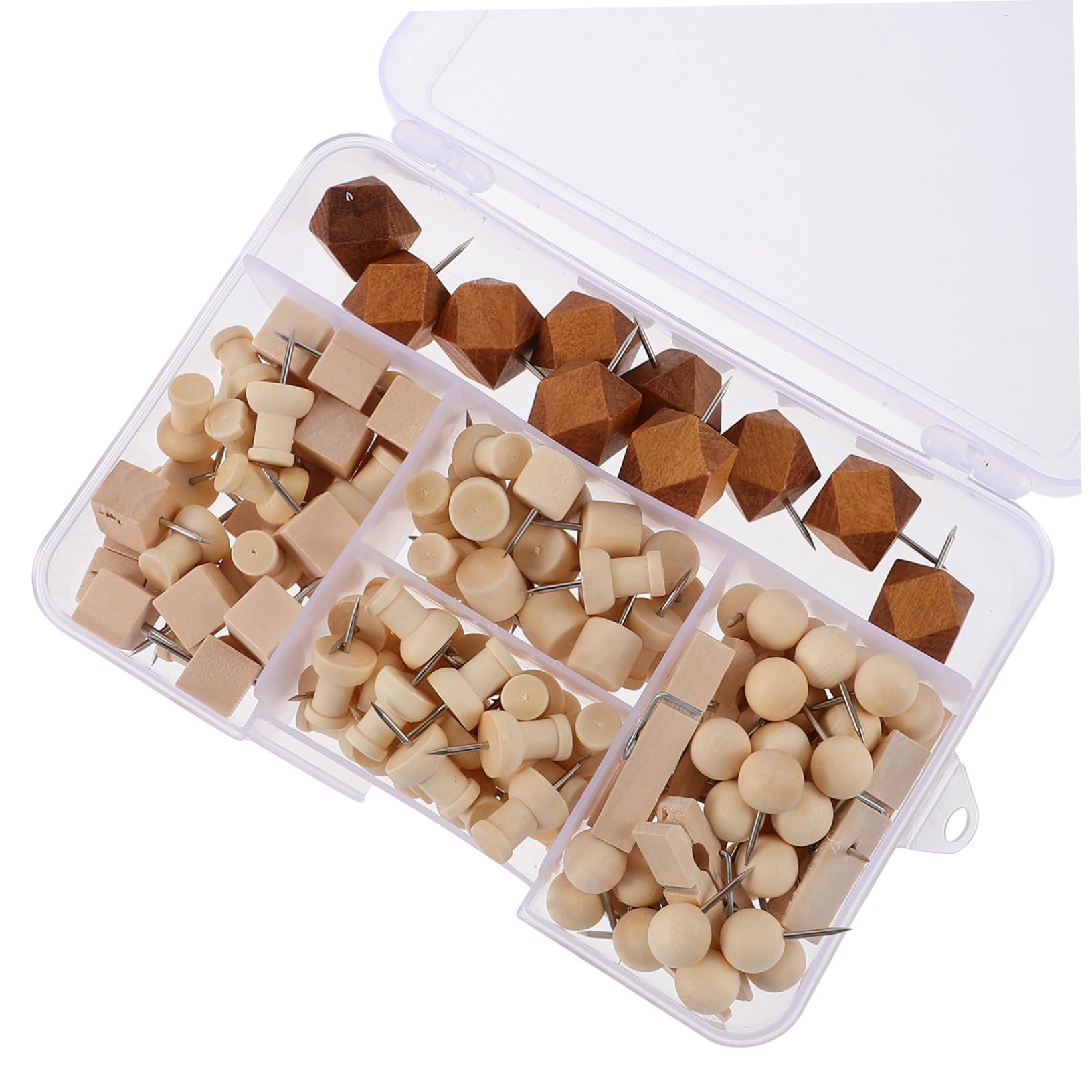 SOLUSTRE Punaises Bois pour Tableau Affichage Lot de Épingles Décoratives Styles pour Photos Et Cartes Accessoire Pratique Et Esthétique pour Bureau Et École