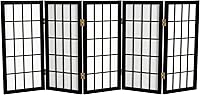 Vista 19 de Biombo portátil simple de 2 pies Biombo diseño Shoji, clásico diseño japonés 4 anchuras, 6 colores, Madera, Blanco