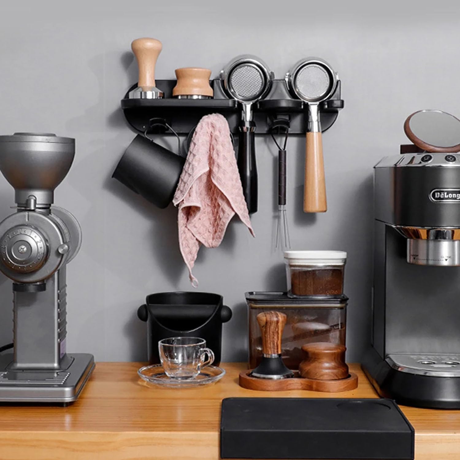 51/54/58mm Espresso Tamper Station Estante de Pared Portafiltros de Café Organizador de Cafetera Accesorios para Bar Oficina en Casa