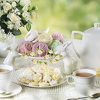 Vista 6 de Minisland Palillos de cóctel de flores de rosa rosa, palillos de bambú de 4.7 pulgadas de largo para aperitivos, decoración de despedida de soltera