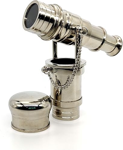 Miniatura 6 de 5MOONSUN5 's Brass - Bastón de pie con mango vintage, cabeza de telescopio victoriano, accesorios plegables Steampunk, bastón de madera para hombres