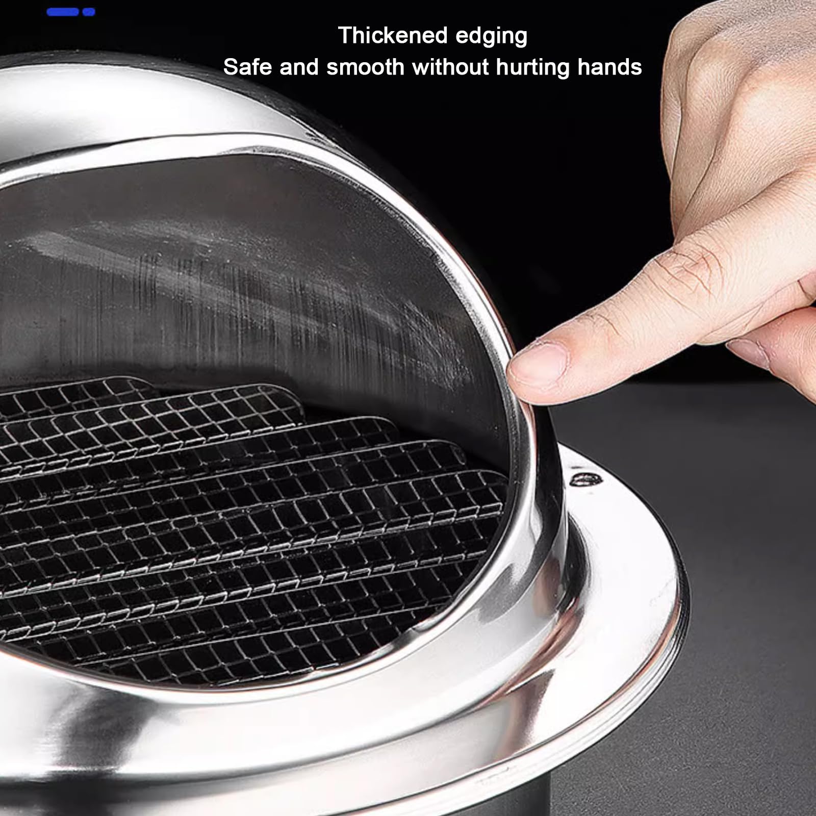 acciaio inox 304 aria sfiato coperture,rotondo Wall sfiato Outlet copertura,tubo pioggia copertura Protettore cappello External Wall scarico Comignolo,Range Hood Outlet Windshied sfiato cappello ()