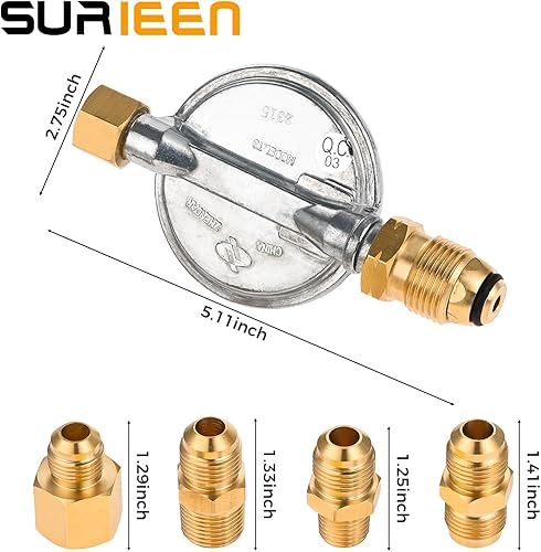 Miniatura 6 de POL - Regulador de baja presión de propano, 38 de pulgada hembra de 12 pulgada NPT hembra de 38 pulgadas macho NPT adaptador de gas NPT de 14