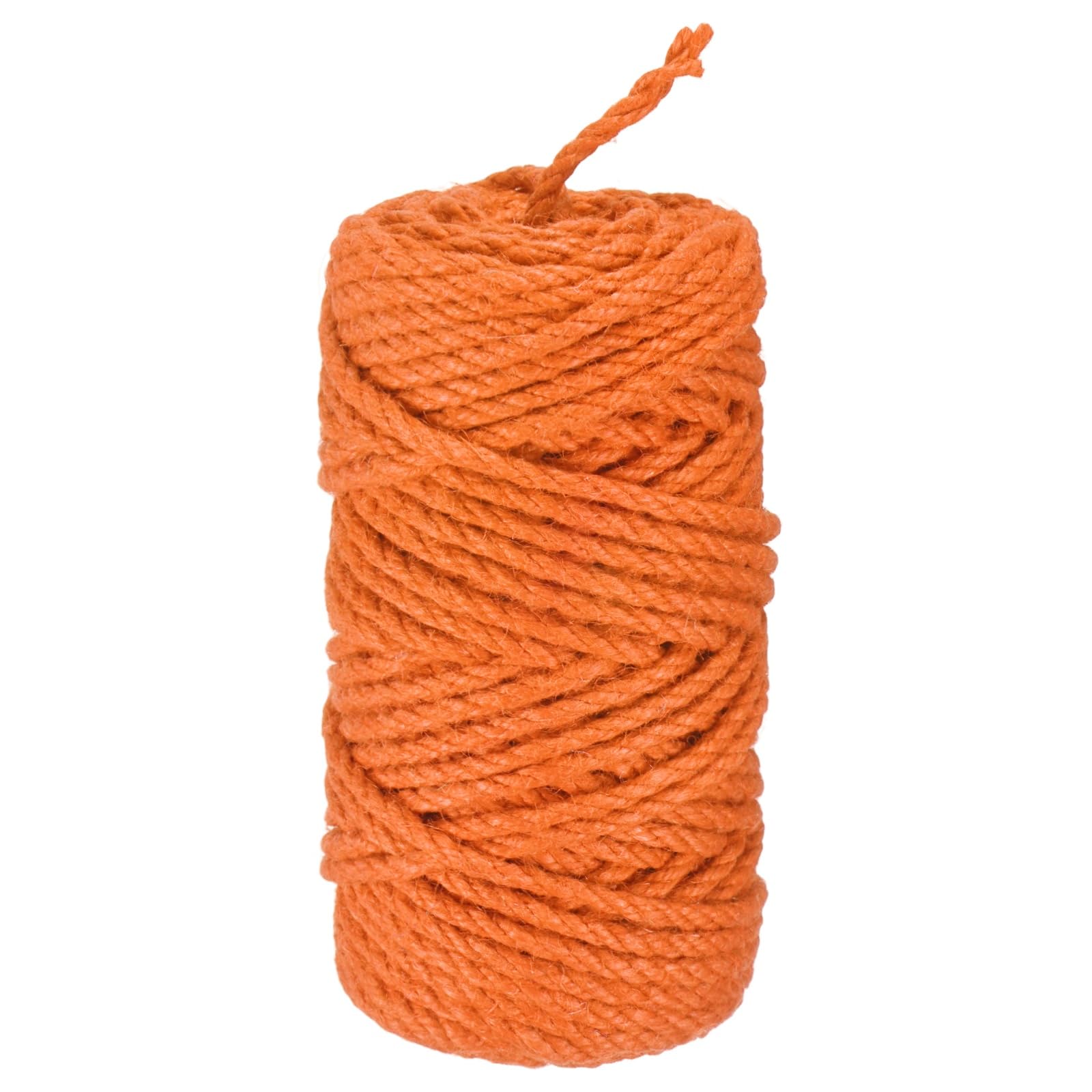 M METERXITY 1-Pack Natural Jute Twine String, 4.5mm x 164ft/50m Long Garden Twine String for Crafts/Gift Wrapping/Gardening Plants, Durable Plant Ties Thick Rope [Orange]