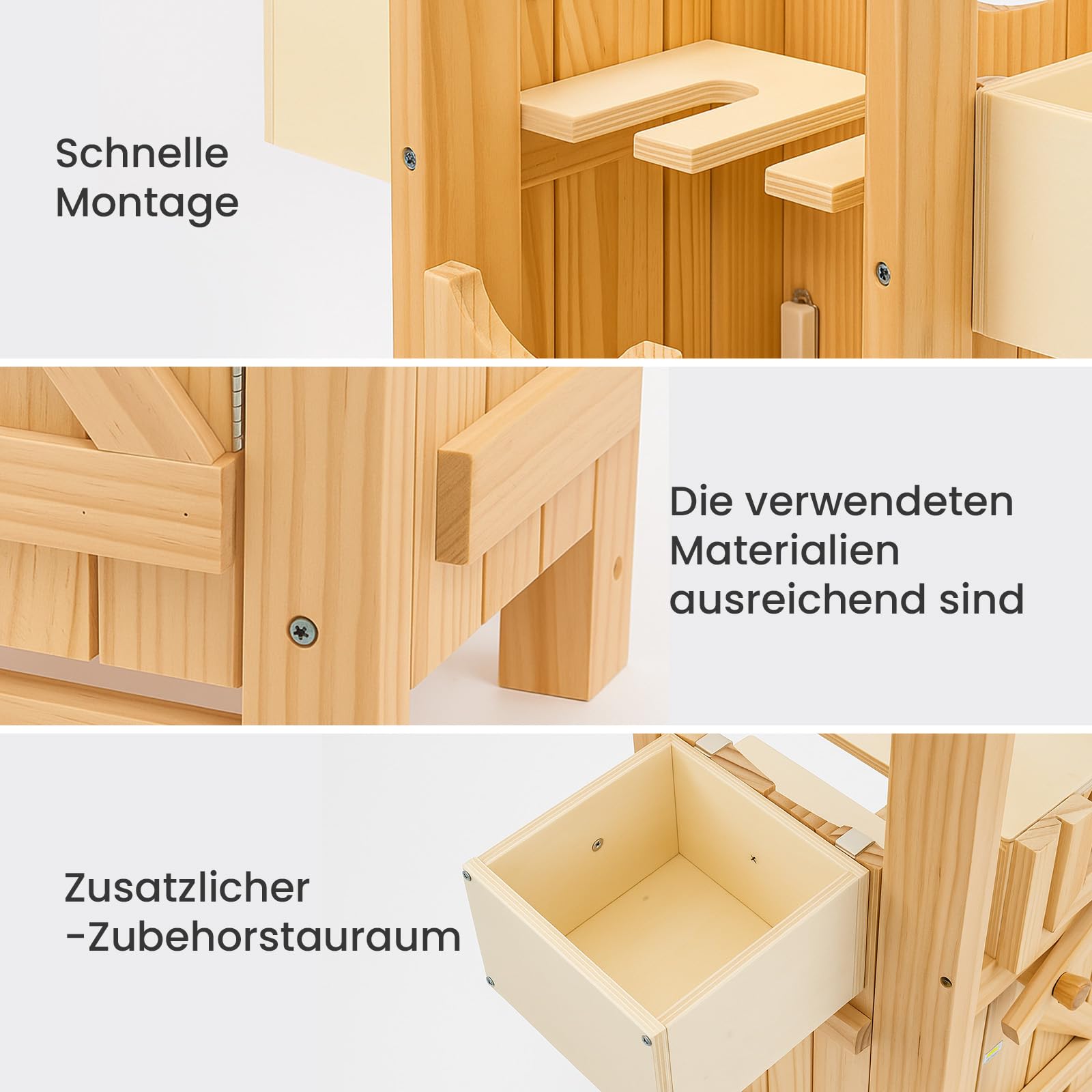 Youyijia Holzständer für Steckenpferd-Accessoires mit Seitenschale – Stall-Display