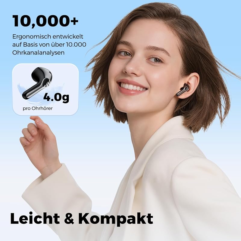 Căști wireless semi-in-ear SoundPEATS Air6 HS Bluetooth 6.0, 13 mm, tri-magnetic, LDAC, Hi-Res, ENC, IPX5, 45 ore