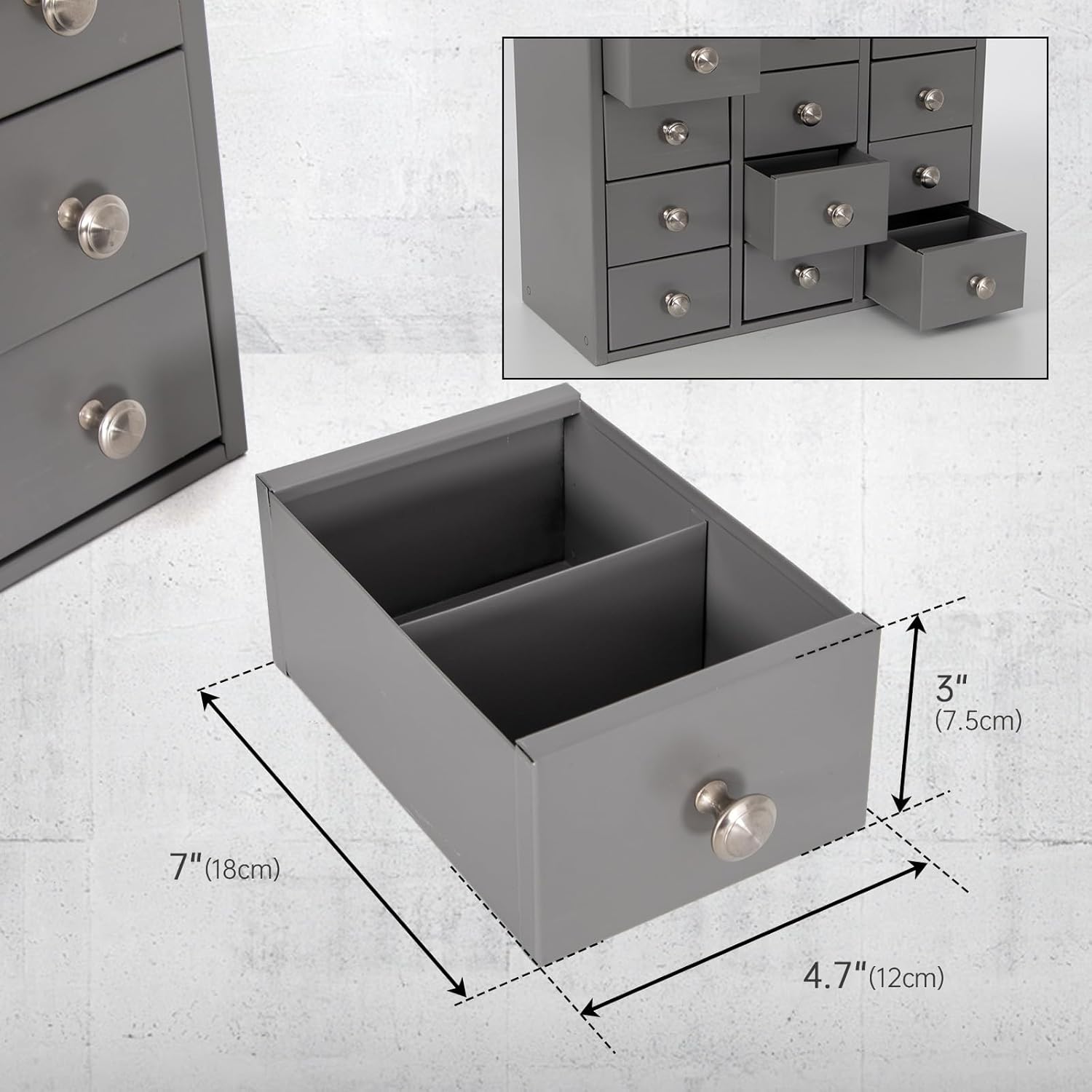 12-Drawer All-Metal Parts Cabinet – Heavy Duty Bolt and Nut Organizer with Metal Drawers, Hardware Storage Cabinet for Workshop Garage or Office, Bolt Bin, No Assemble