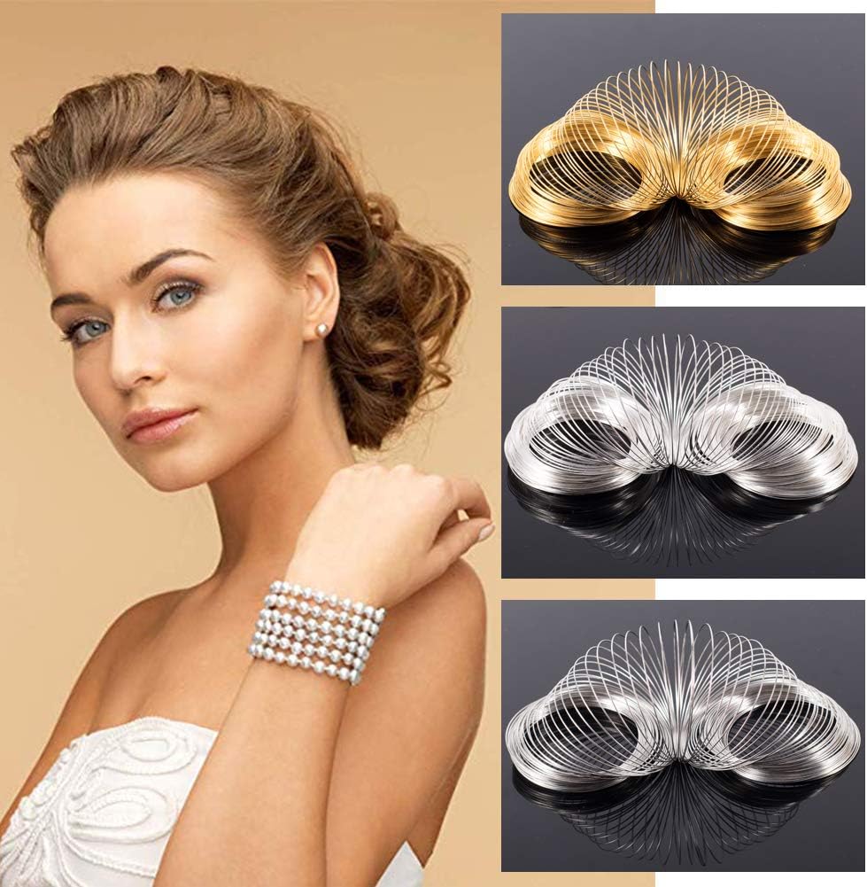 BENECREAT 500 Loop Silver Jewelry Memory Beading Wire Bangle Bracelet Wire for Bracelet DIY Jewelry Making - 23 Gauge, 0.6mm