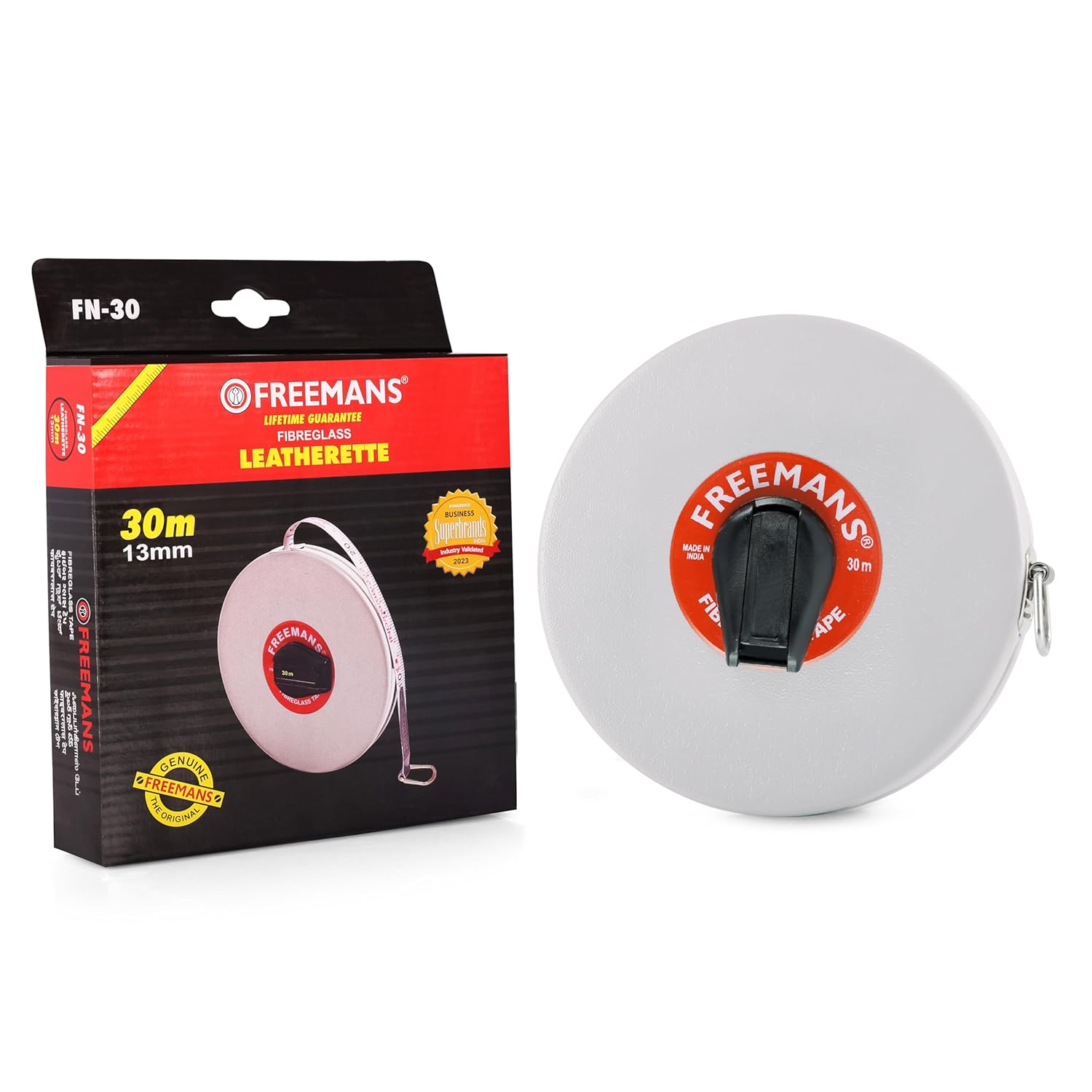 Freemans FN30 Fibreglass Leatherette 30m Measuring Tape