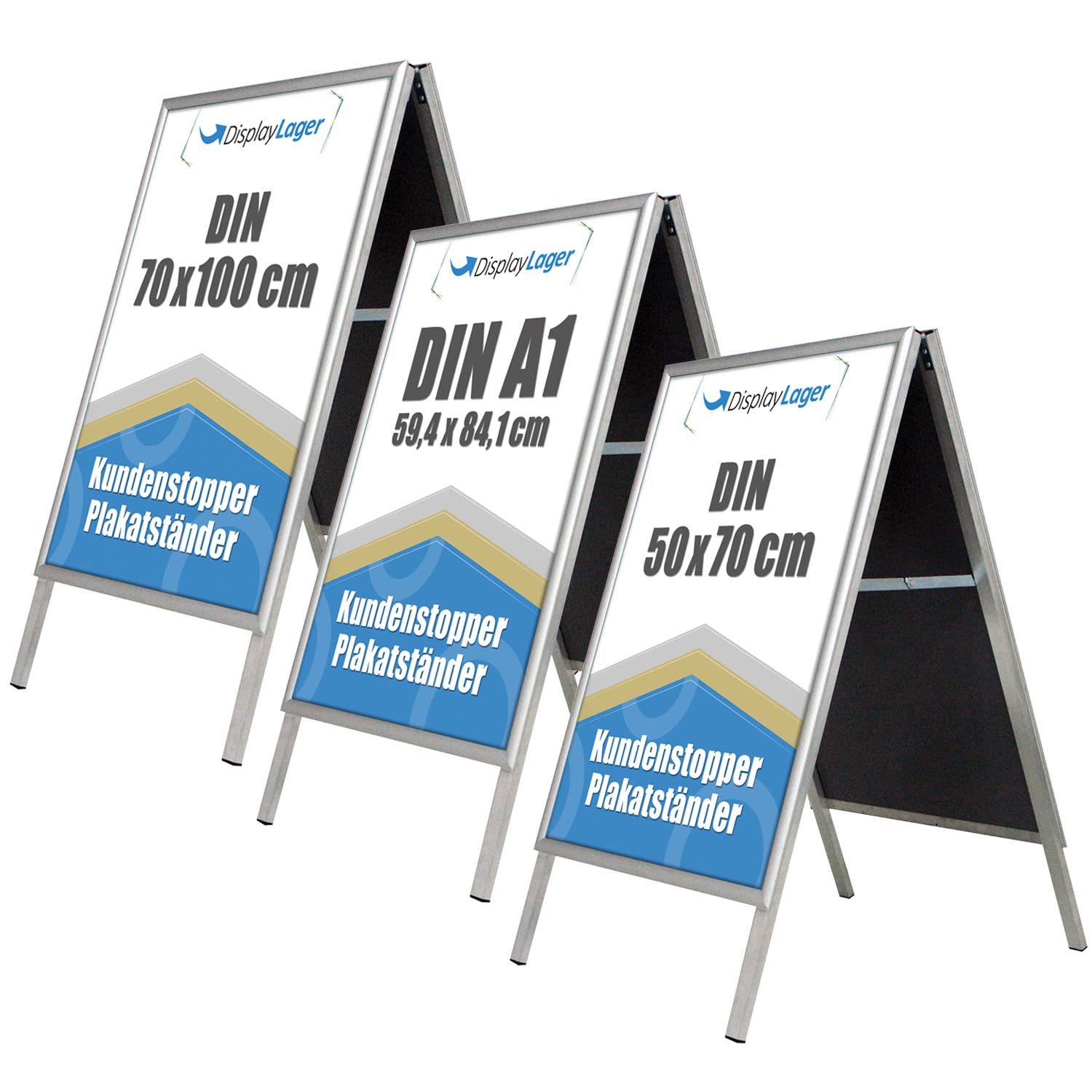 DisplayLager - Supporto per Poster BUDGET Alu-Line, bifaciale, argento, per uso interno (A1)
