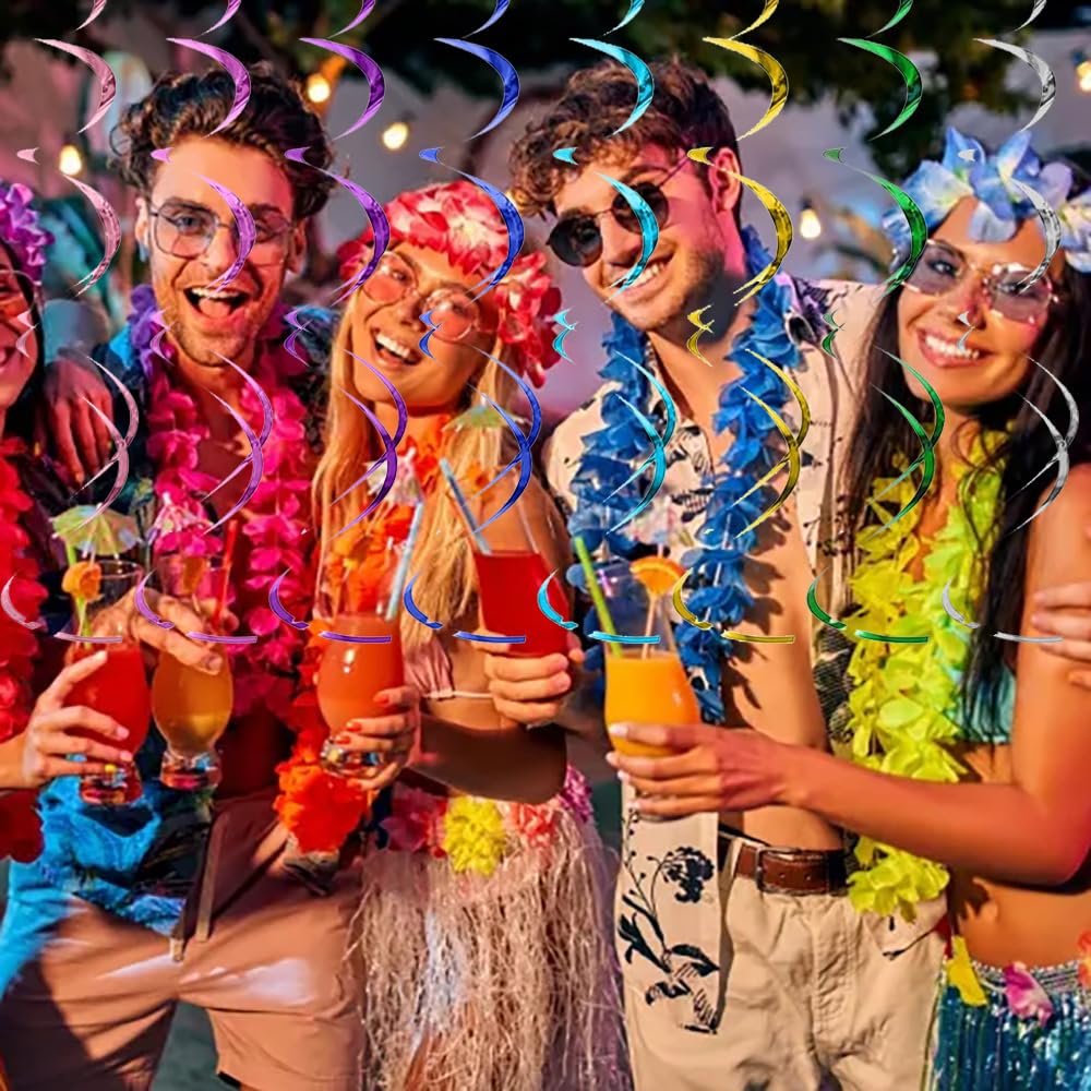 Décorations Serpentins 48pcs Décoration De Fête Spirales Suspendues 6 Couleurs Guirlandes Tourbillons Suspendus Pour Anniversaire Mariage Noël Halloween Fournitures De Fête