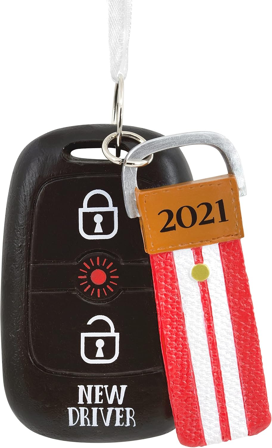 Hallmark New Driver Striped Keychain 2021 Christmas Ornament