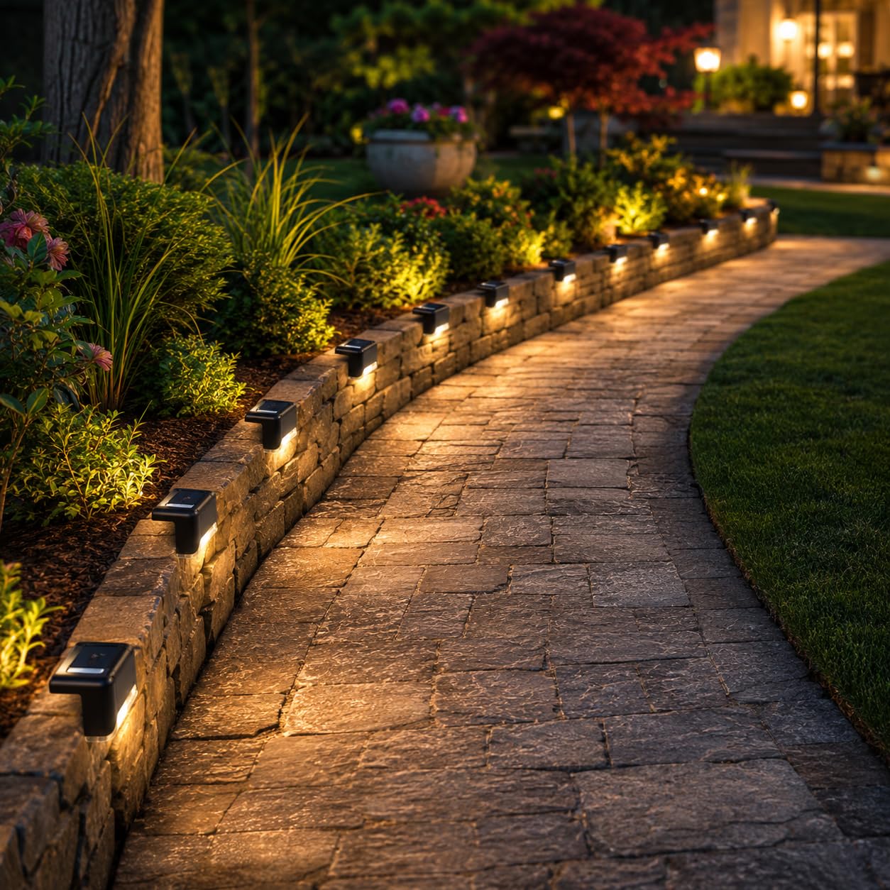 Solar Deck Lights Outdoor, IP65 Waterproof Warm White LED Solar Step & Fence Lights, Auto Dusk to Dawn, Wireless Garden, Patio, Stair, Walkway & Driveway Lighting Pack of, 20-image-24