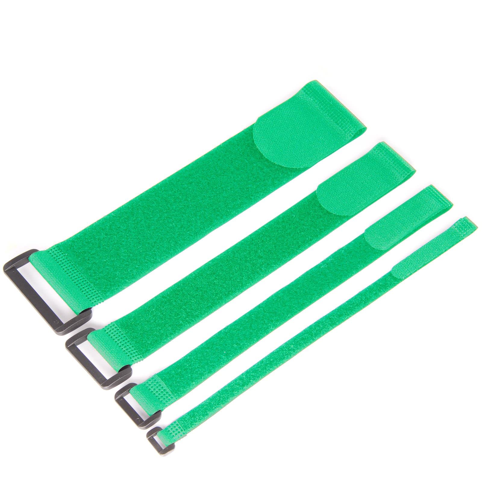 Schlauchland 100x Kabelbinder Klett grün 2x40 cm *** Klettverschluss *** Große Auswahl 1/2/3/5cm ** 10-300cm ** 5 Farben ** 1/10/100er Packs